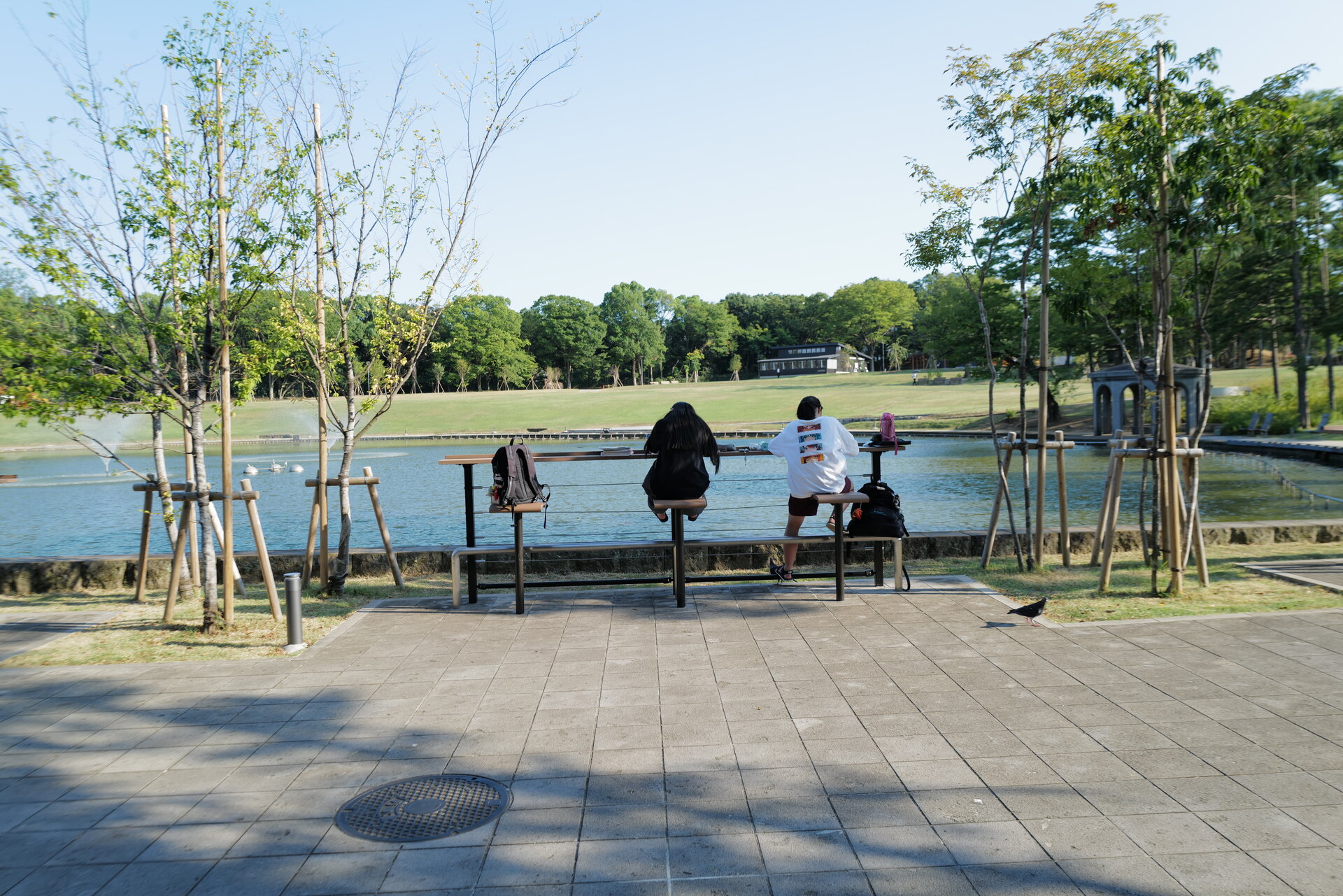 多摩中央公園のカウンター施工写真