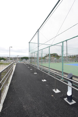日立市久慈町避難路日立商業高校