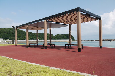 黒潮町上川口港公園の施工写真