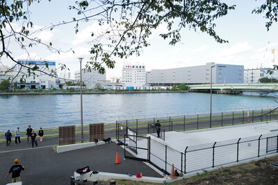 夢の島総合運動場内スケートボードパークの施工写真
