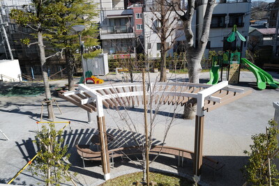 久堅公園・ベンチ写真